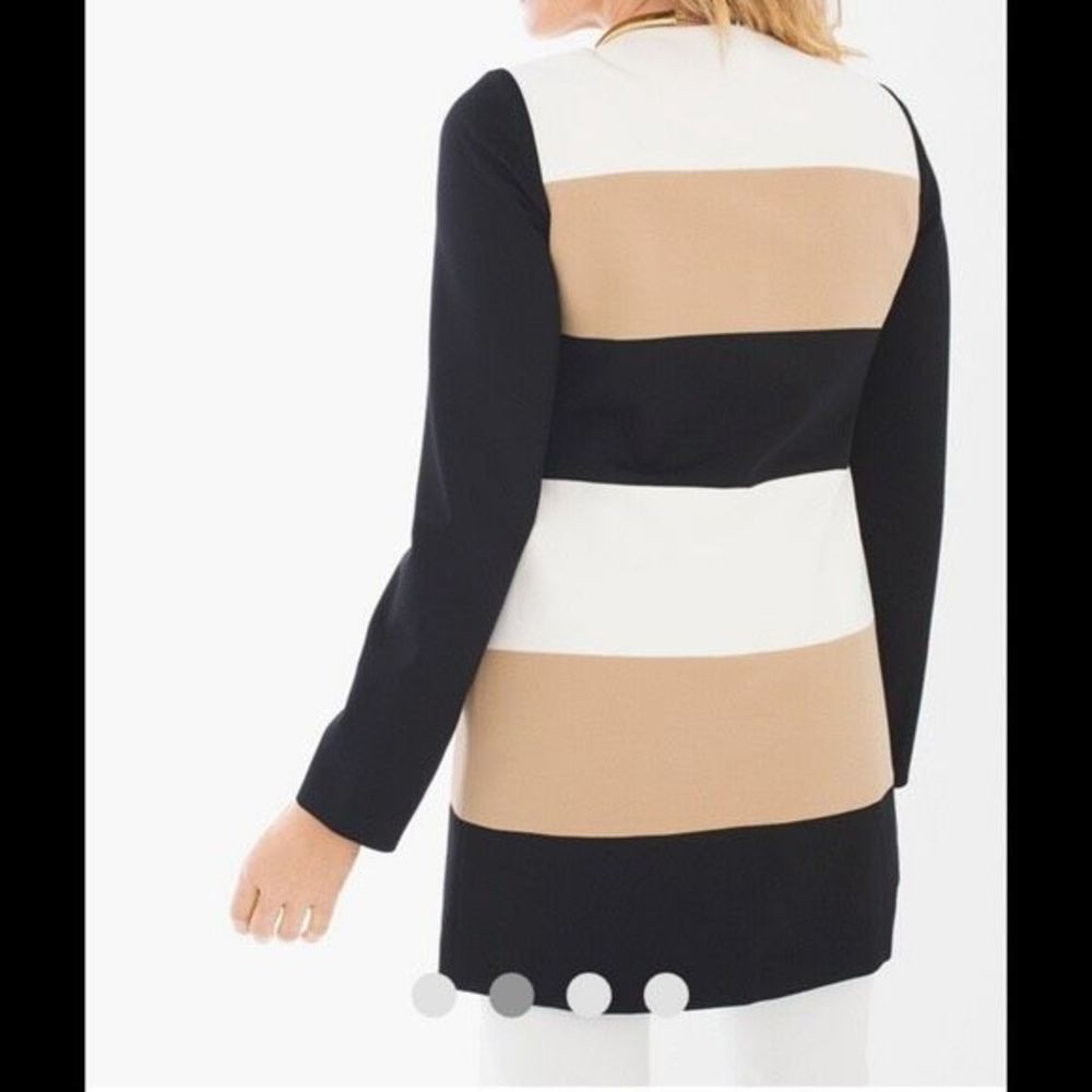 Chico's Statement Colorblock Jacket Camel/Black L… - image 3